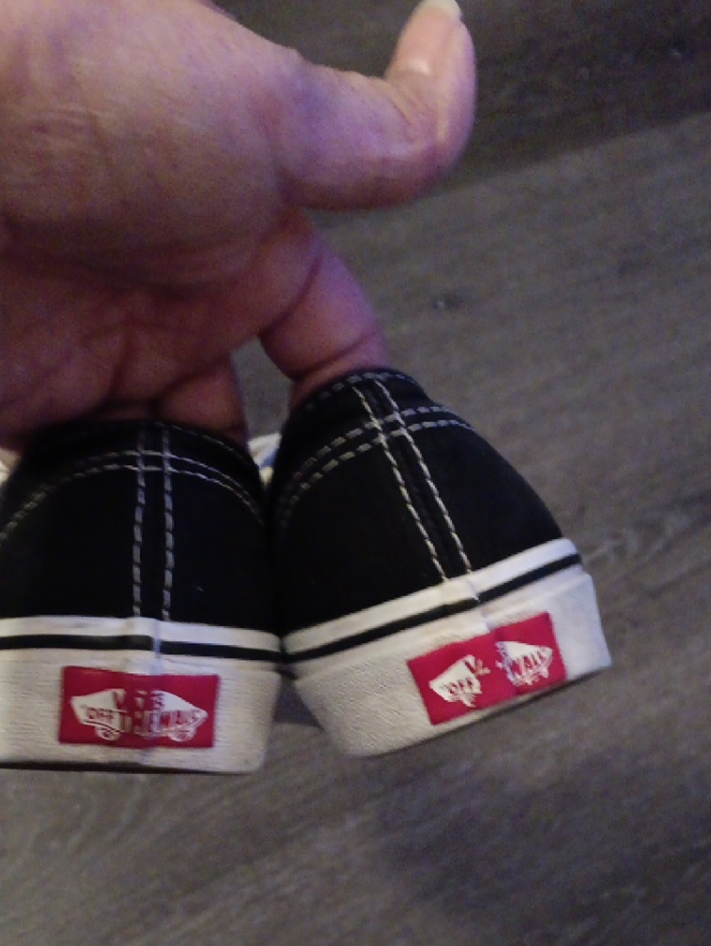 Vans Black Canvas Low-Top Sneakers with White Accents - Picture 5 of 9